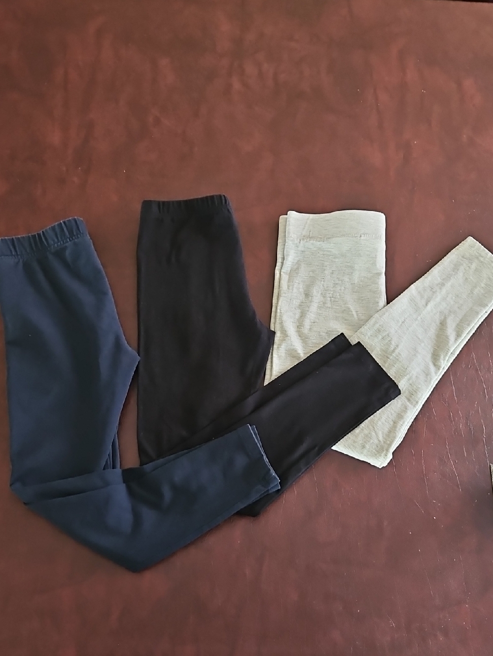 Girls Leggings Trio in Navy, Black & Light Gray